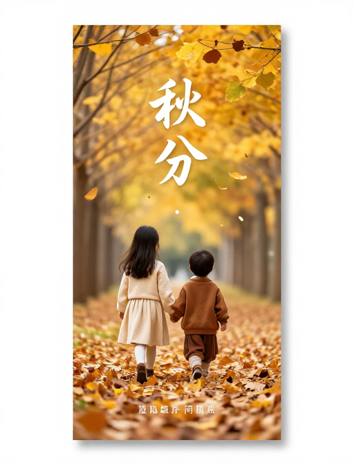 秋意浓，落叶纷飞：秋日静美海报设计