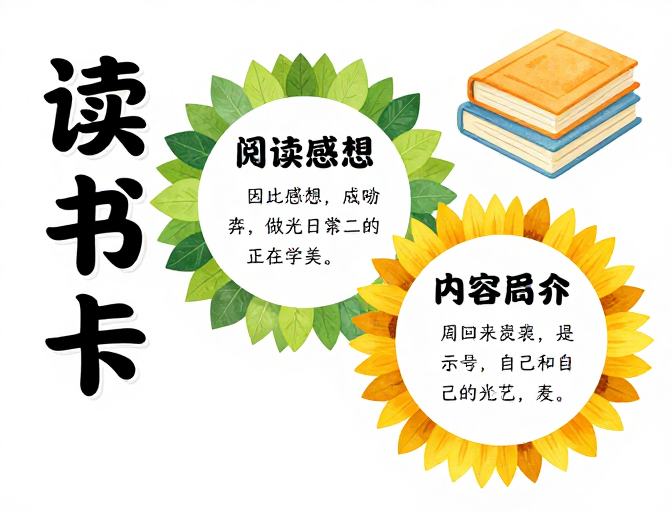 向日葵书香：趣味读书卡设计