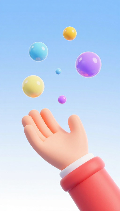梦幻气泡小手抓握 可爱卡通3D设计