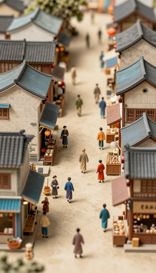 立体水墨《清明上河图》微观商业街景