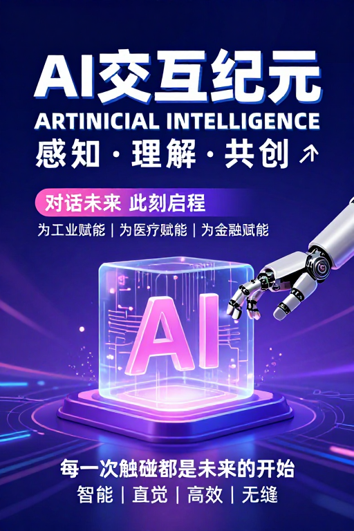 科技感未来主义AI交互纪元海报设计
