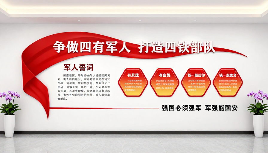 红色飘带主题：争做四有军人 打造铁军部队文化墙