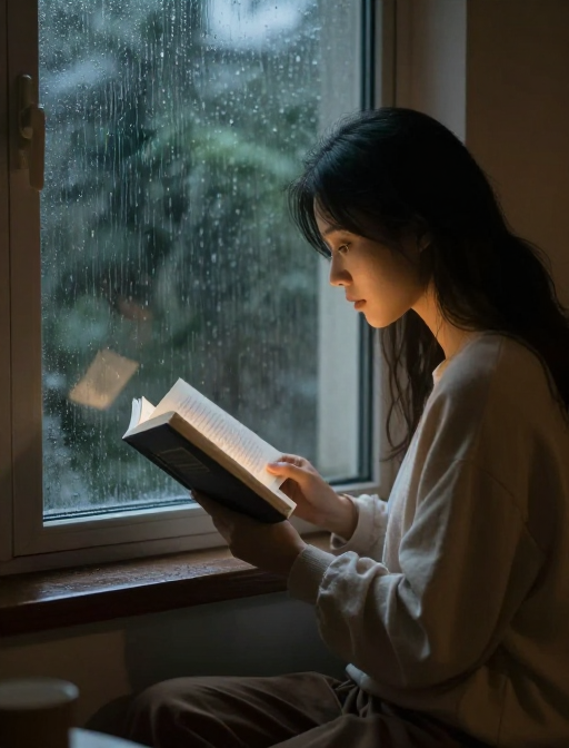雨夜窗边:温暖的阅读时光