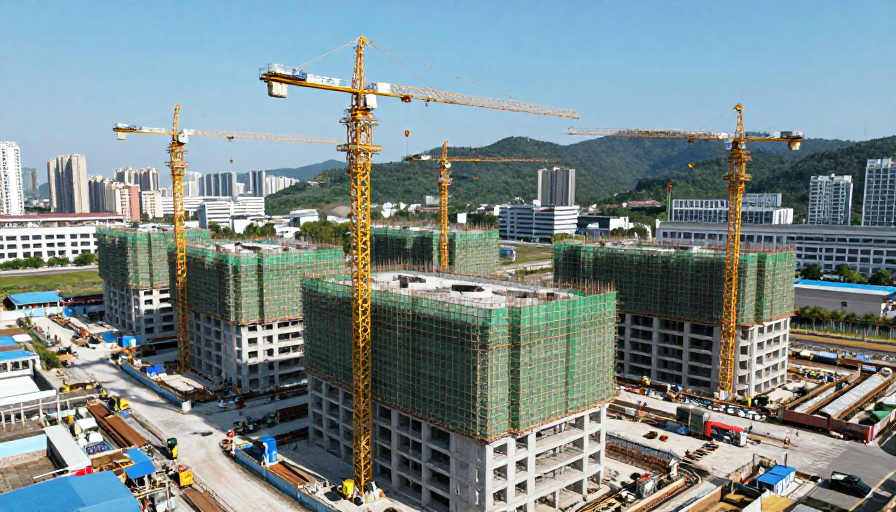 现代城市基建全景：灰蓝调下的工程力量与绿色生态