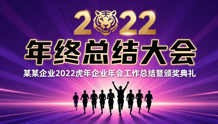 2022虎年年终总结大会主视觉：科技与庆典融合