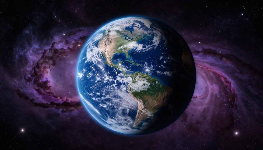 双色地球：光影交织的宇宙奇观