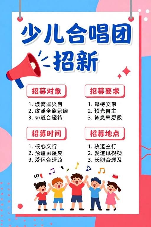 童趣蓝波·少儿合唱招新海报