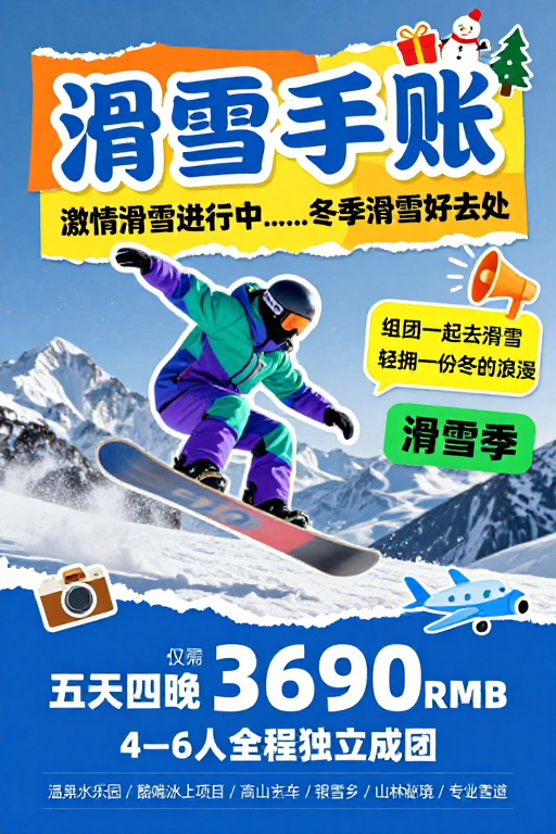 冬日滑雪狂欢：活力雪景与浪漫之旅