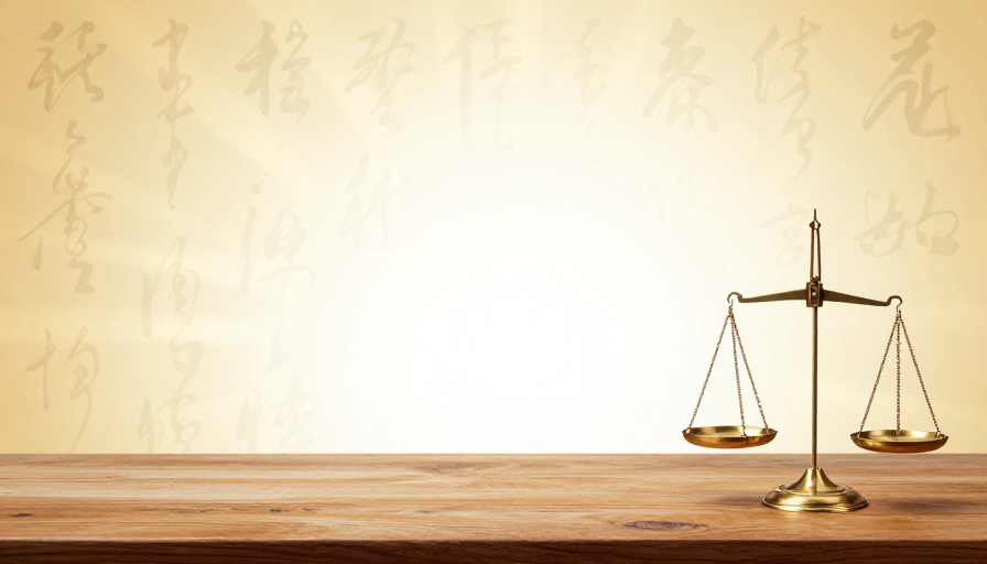 金色渐变天平衡量东方美学设计图