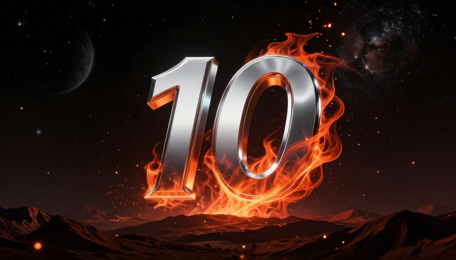 星际史诗:数字10的炽热宇宙之力