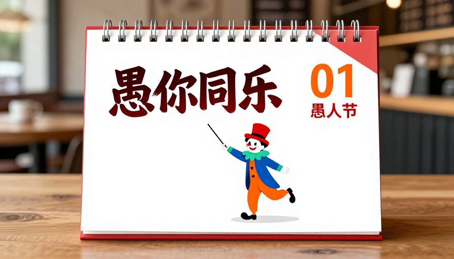 愚人节台历海报：趣味卡通与手写艺术