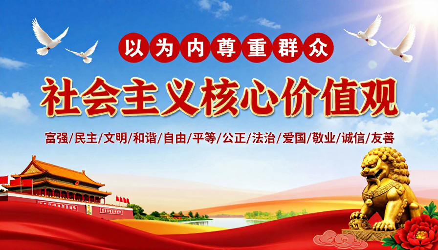 社会主义核心价值观红色文化庄严宣传海报