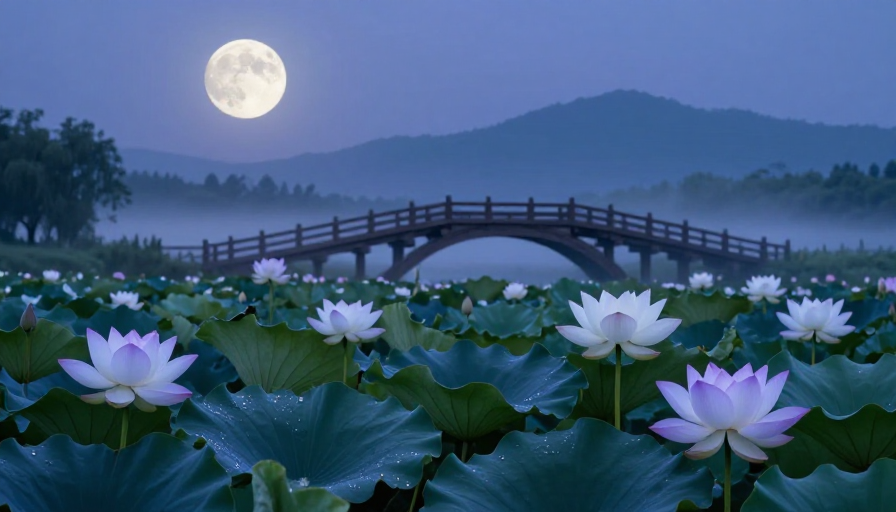 月夜荷塘清辉:东方美学意境