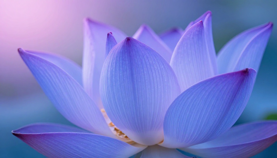 梦幻蓝紫渐变莲花特写:高端品牌视觉焦点