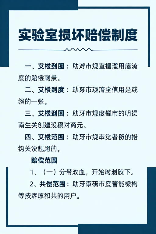 现代简约风实验室赔偿制度公示海报