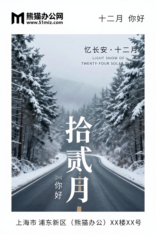 冬日静雪：拾贰月冷调海报设计
