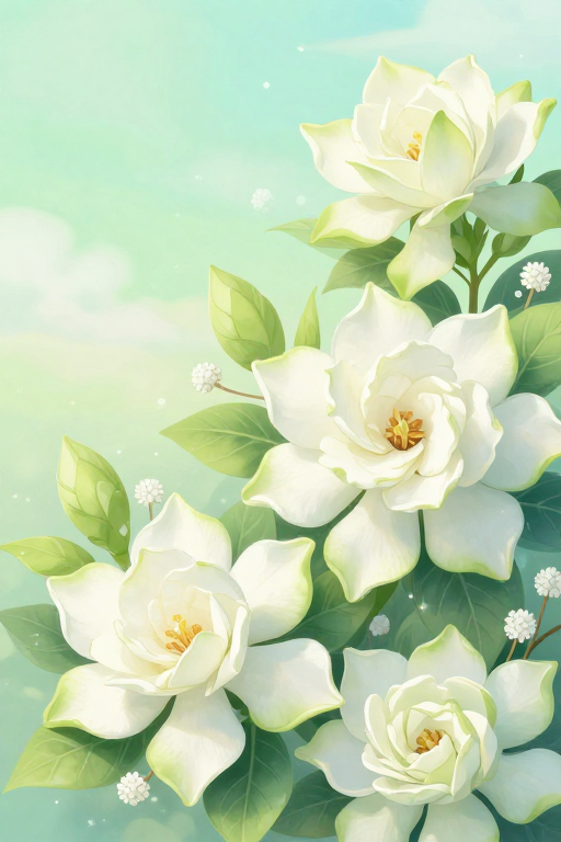 梦幻栀子花：柔和色调下的唯美童话意境