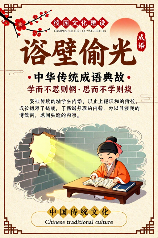 古风校园文化:凿壁偷光成语故事