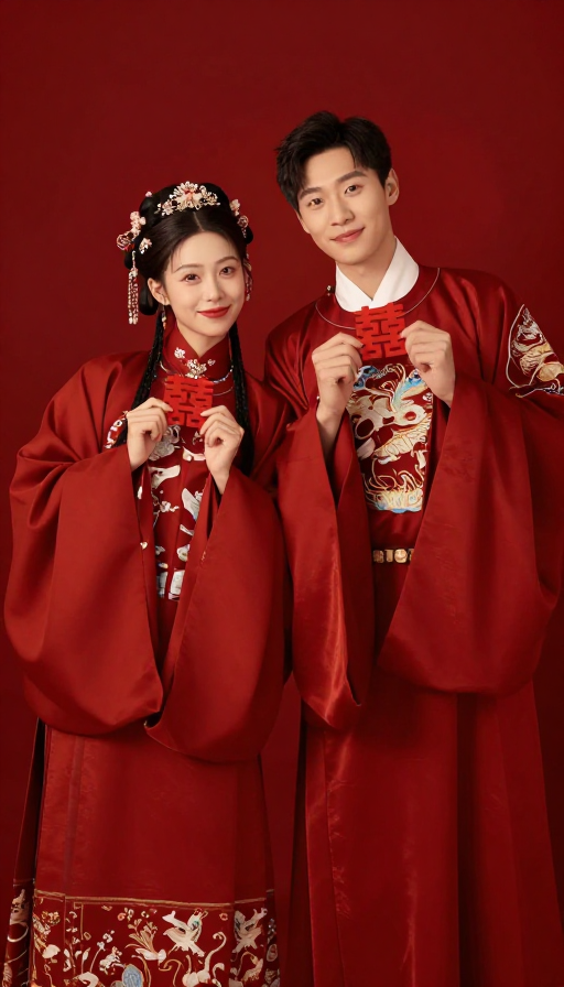 红妆映喜：古风汉服中式婚礼婚纱照