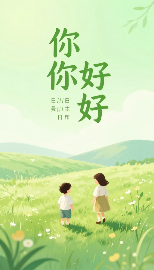 清新晨光治愈早安插画