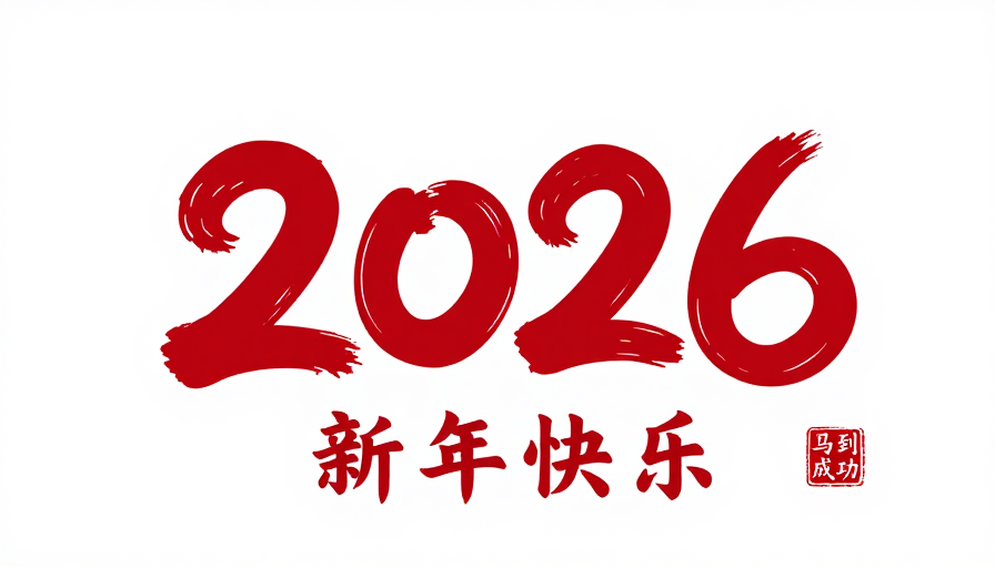 2026马年创意logo：奔腾红韵迎新春