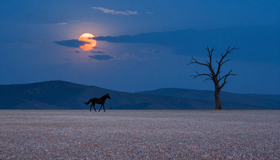 古刹月下独行:静谧禅意与光影交融的绝美瞬间