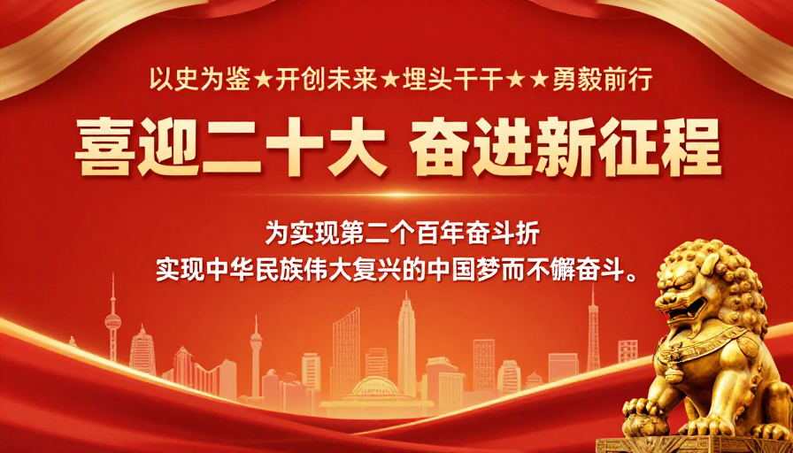 喜迎二十大庆典宣传海报