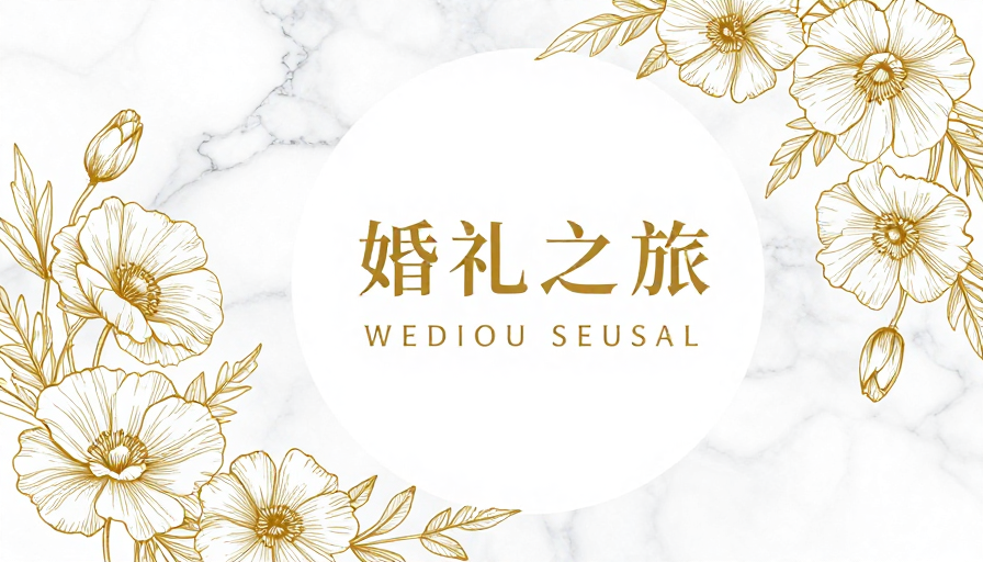 优雅金色花卉边框婚礼海报设计