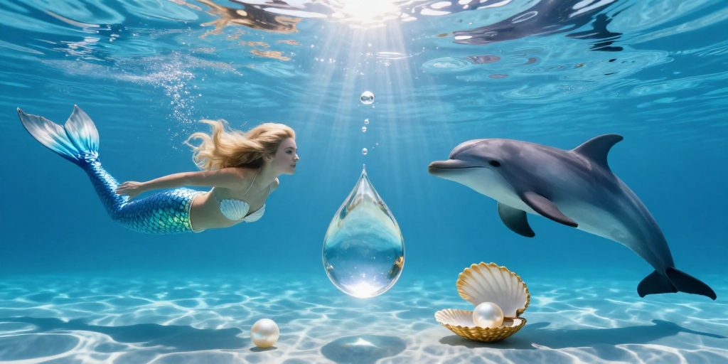 水下梦幻：美人鱼与海豚共舞的童话海洋