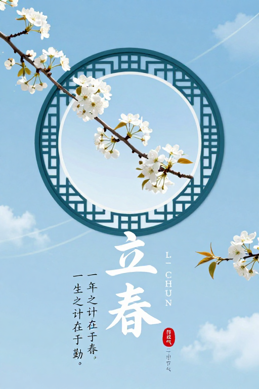 立春节气海报：传统与现代交织的雅致春日