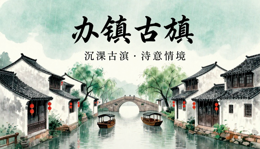 烟雨江南:水墨古镇诗意画卷