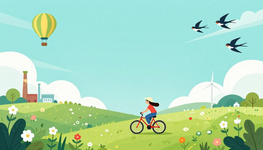 清新自然环保主题扁平插画背景图