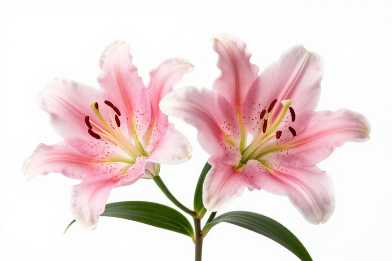 淡雅粉百合盛放：柔光摄影呈现高端质感与自然美