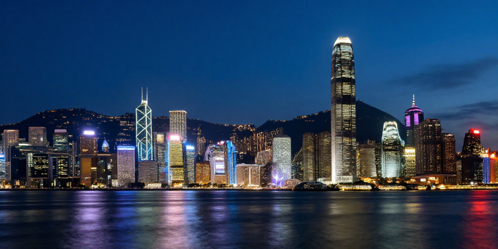 璀璨灯火交织，香港天际线闪耀