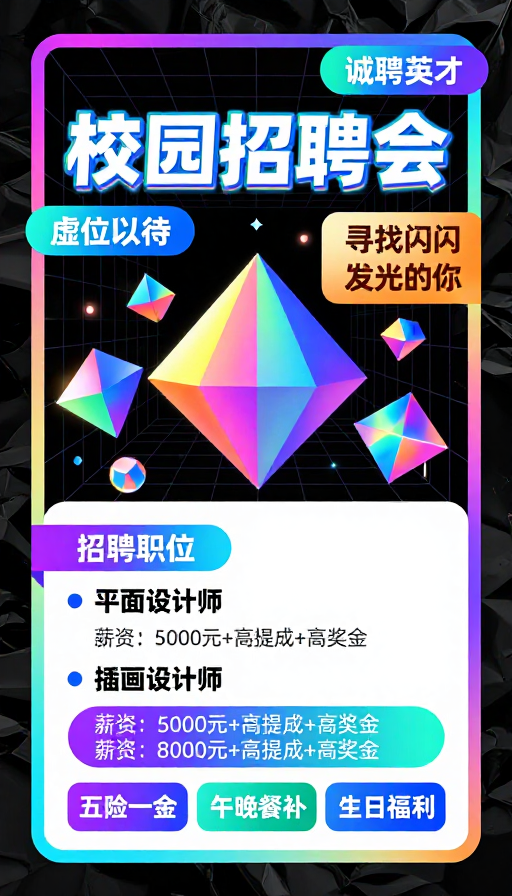 赛博朋克校园招聘会:未来科技人才集结