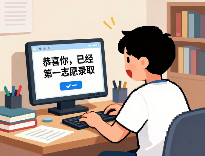 像素风喜讯:学子金榜题名庆贺
