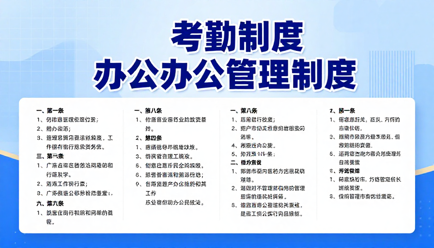 企业考勤与管理制度专业公示海报