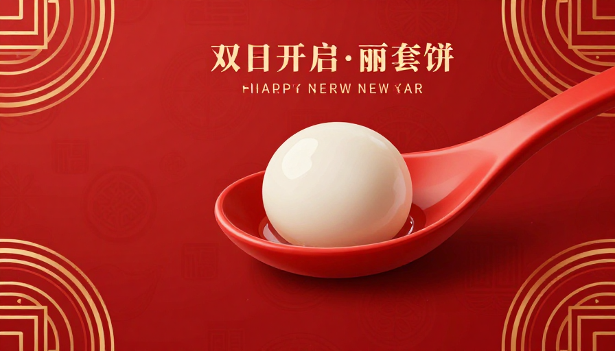 新年喜庆红金汤圆矢量背景图