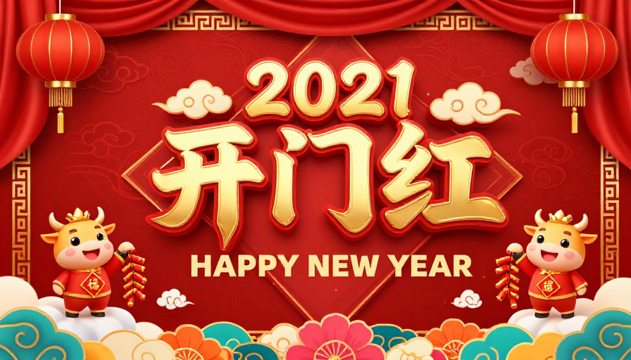 2021开门红：中国风新年喜庆海报