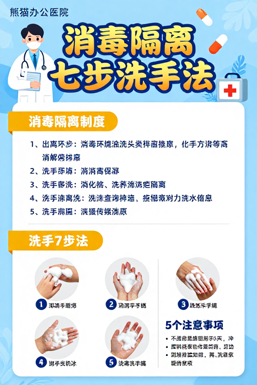 清新专业消毒指南：七步洗手法与隔离制度