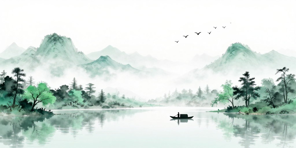 青绿山水·空灵意境水墨画