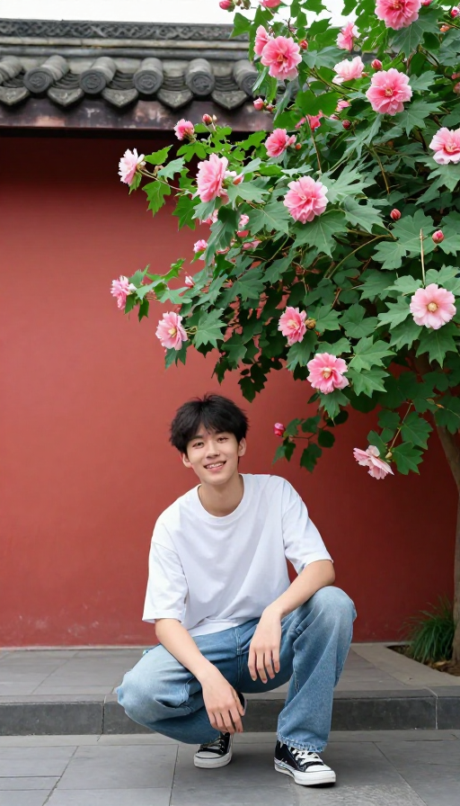 明风华韵:少年与成都芙蓉花街景