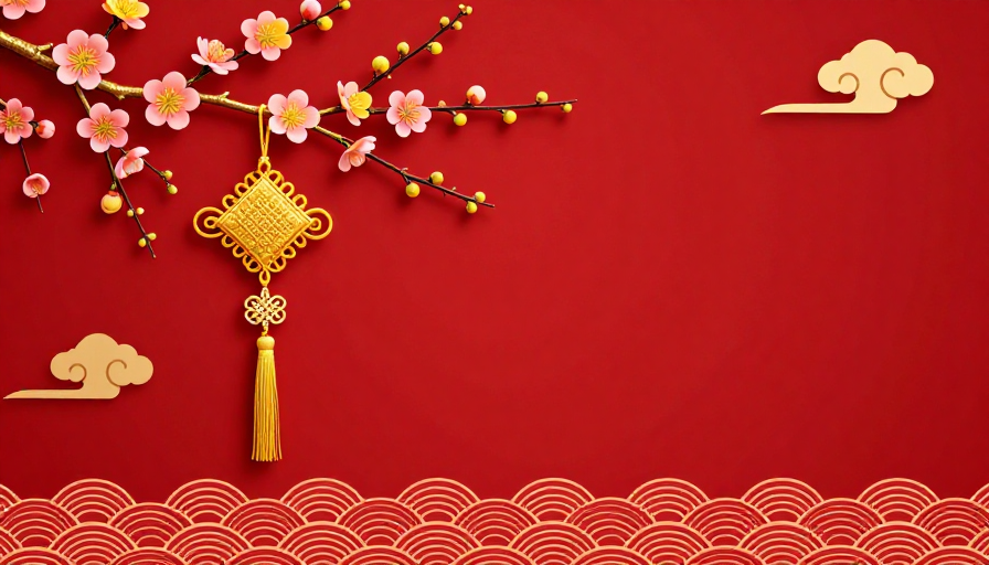 金枝梅香·瑞祥迎春 中国风节庆背景