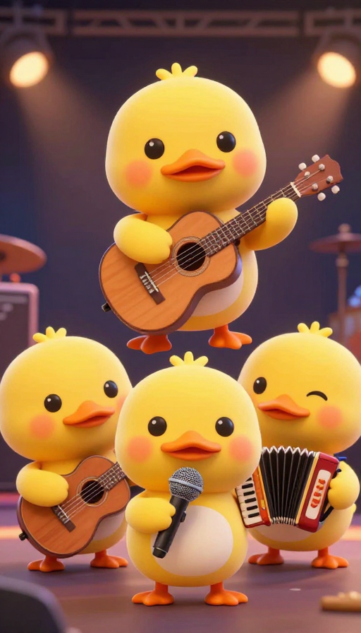 萌趣小鸭音乐会：3D卡通动画中的欢乐演出