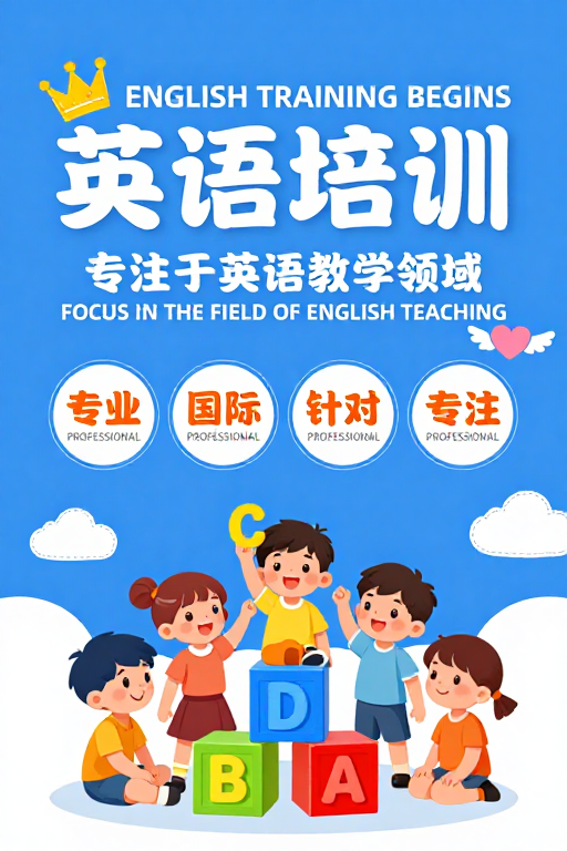 童趣与专业并存的英语培训海报设计