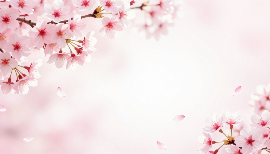 梦幻樱花背景：清新雅致空灵设计