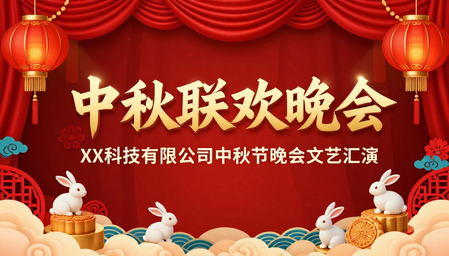 团圆祥瑞·金色中秋晚会海报设计