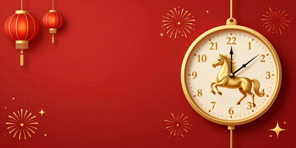 金红喜庆：2024-2028生肖马年新春贺图