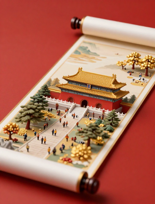 古韵今风：明孝陵宣纸画卷特写