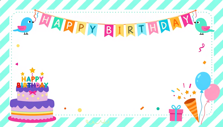 马卡龙风生日贺卡扁平插画背景
